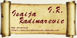 Isaija Radinarević vizit kartica